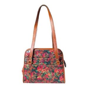 Patricia Nash Bruna Floral Leather Satchel in the Rustic Nature Handbag
